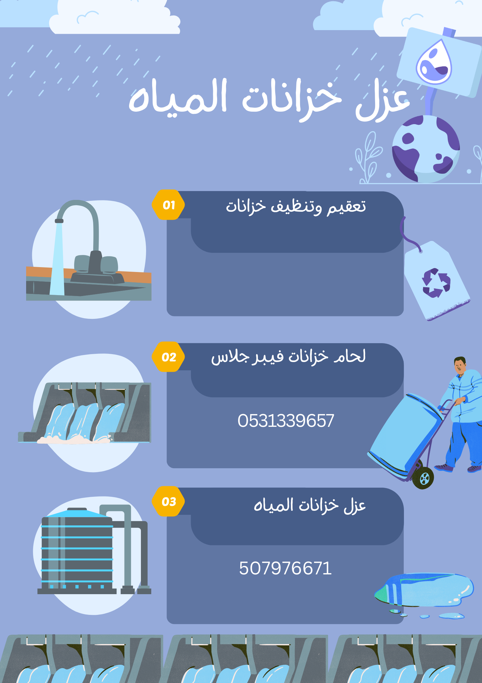 عزل  و لحام خزانات المياه بمكة جدة الطائف