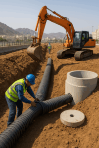 تاسيس الصرف الصحي بمكة